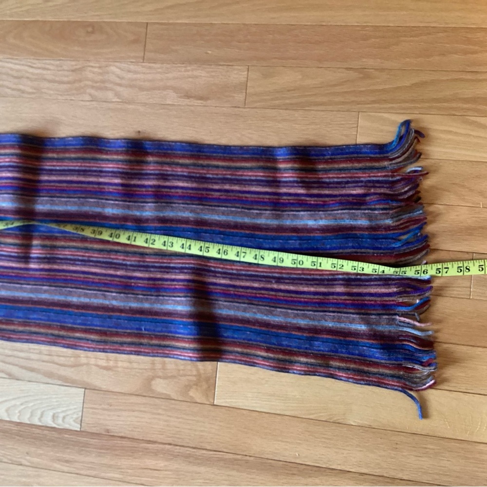 100% wool scarf, men, woman, unisex, multicoloured stripes, like new! - Picture 7 of 7